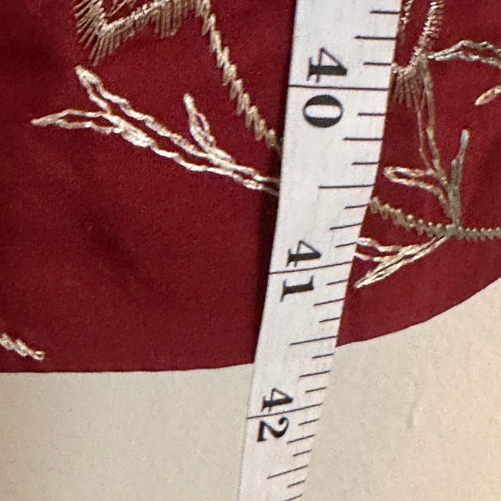 ESKANDAR Red Floral Embroidered Silk Coat - Picture 5 of 9